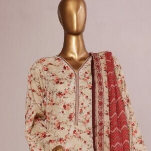 Bin Saeed Stitched 3 Piece Printed Lawn Fershi Shalwar Collection'2025