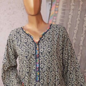 Bin Saeed Stitched 3 Piece Printed Lawn Frock Collection'2025